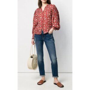 FRAME Mid Rise Denim Slim Fit Le Gracon Skinny Jeans Blue Stretch Womens Size 28